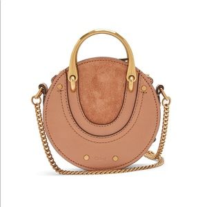 Chloe Pixie Mini Leather Suede Crossbody Bag Beige